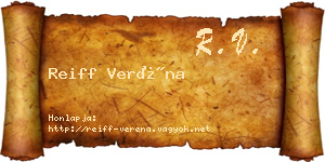 Reiff Veréna névjegykártya